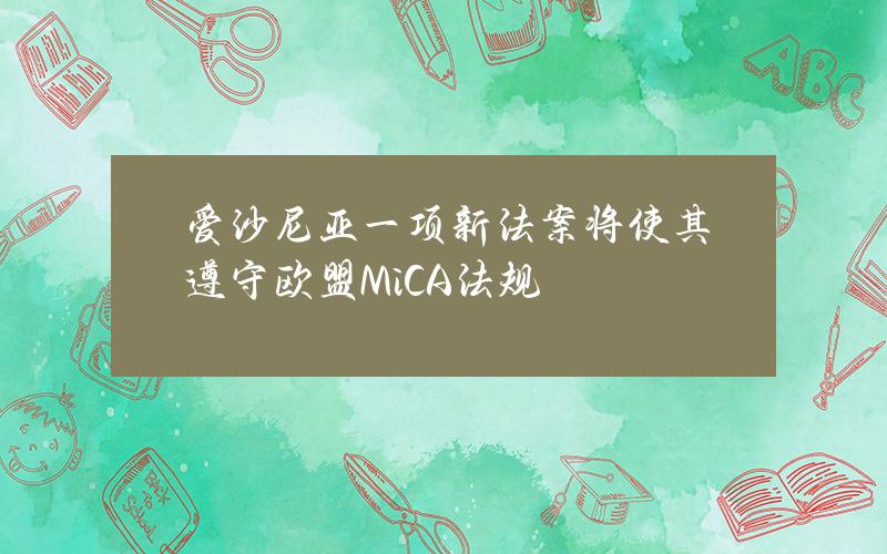 爱沙尼亚一项新法案将使其遵守欧盟MiCA法规