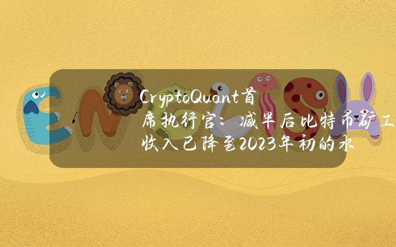 CryptoQuant首席执行官：减半后比特币矿工收入已降至2023年初的水平