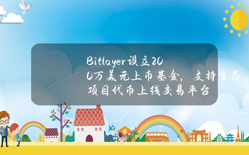 Bitlayer设立200万美元上币基金，支持生态项目代币上线交易平台