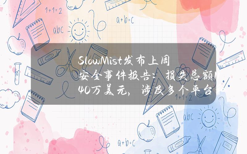 SlowMist发布上周安全事件报告：损失总额1140万美元，涉及多个平台和项目