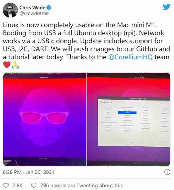 M1 Mac 电脑现已支持 Ubuntu Linux 系统